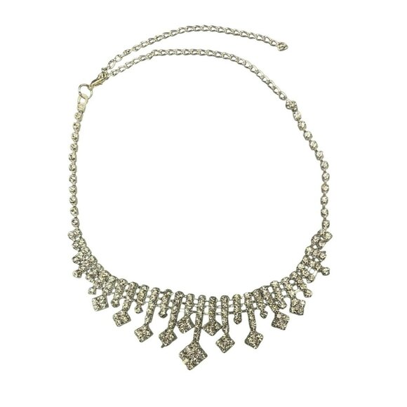 Clear Rhinestone Necklace & Earring Set For Women - Picture 5 of 10